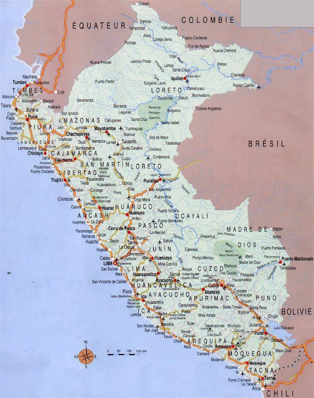 map of Peru cities