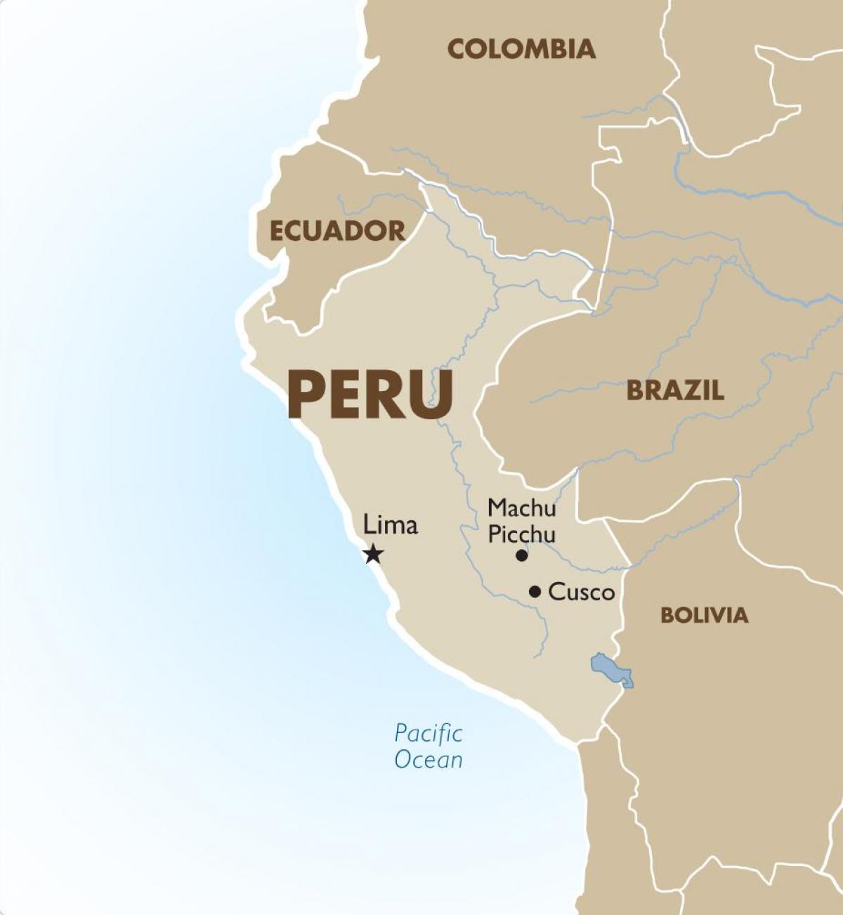 map of Peru and surrounding countries