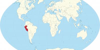 World map showing Peru