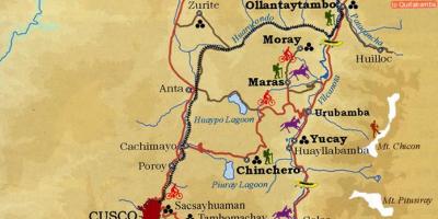 Map of sacred valley cusco Peru