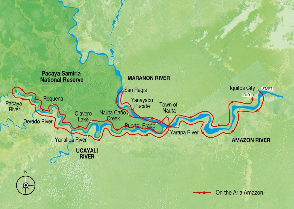 map of amazon river Peru