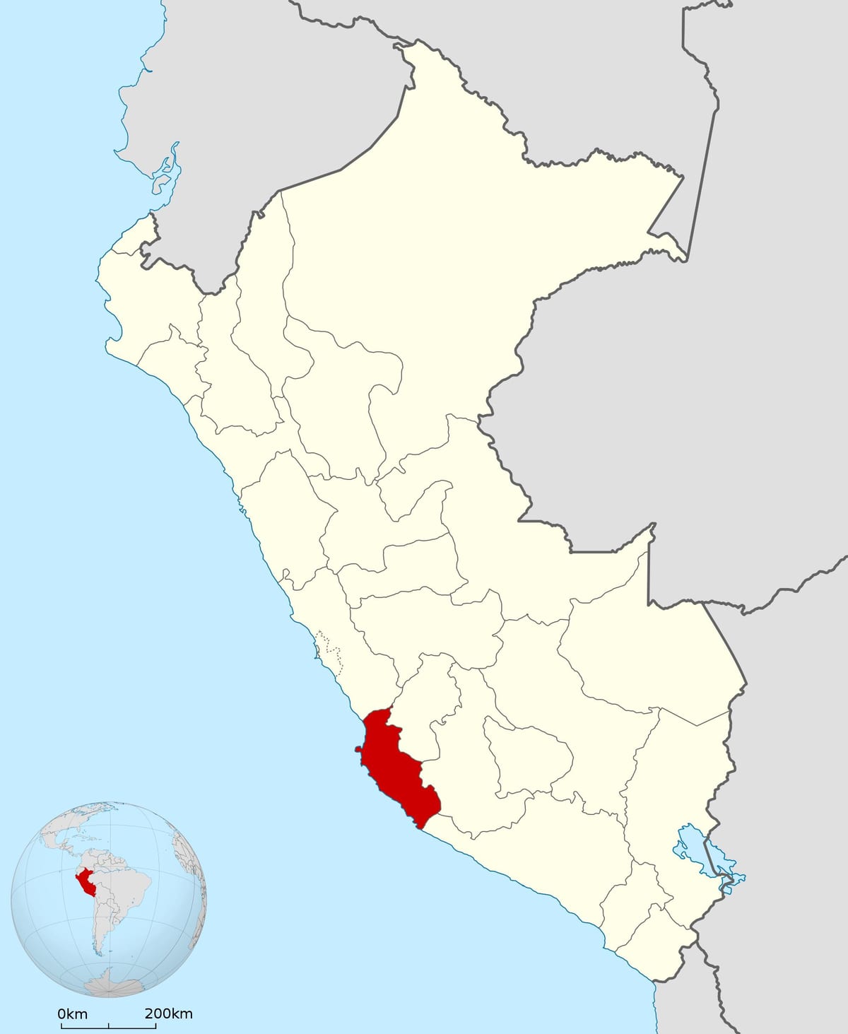 map of ica Peru