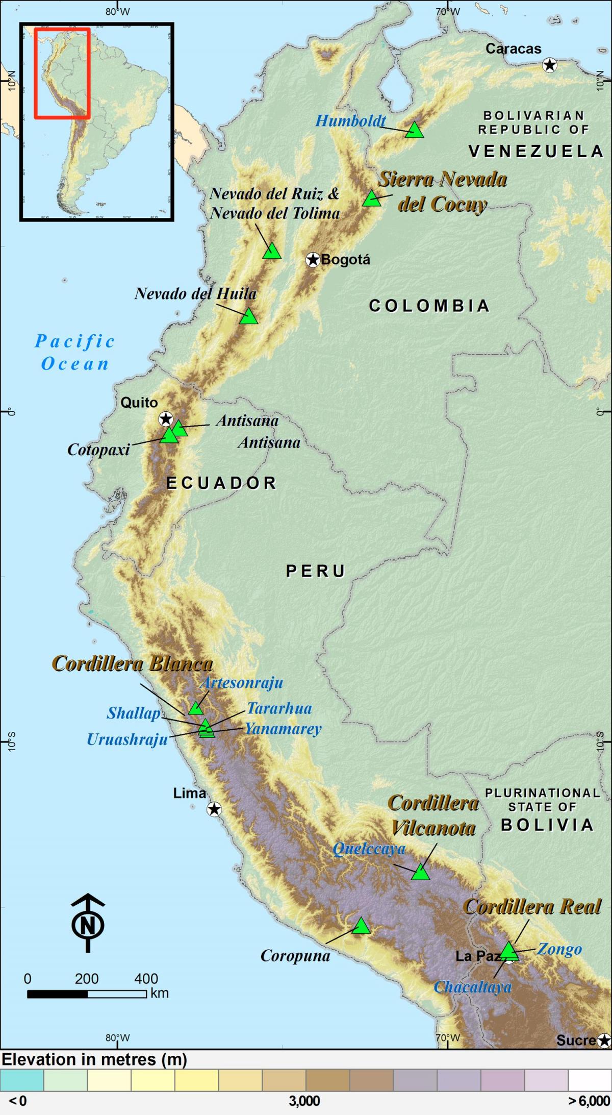 Peruvian andes map
