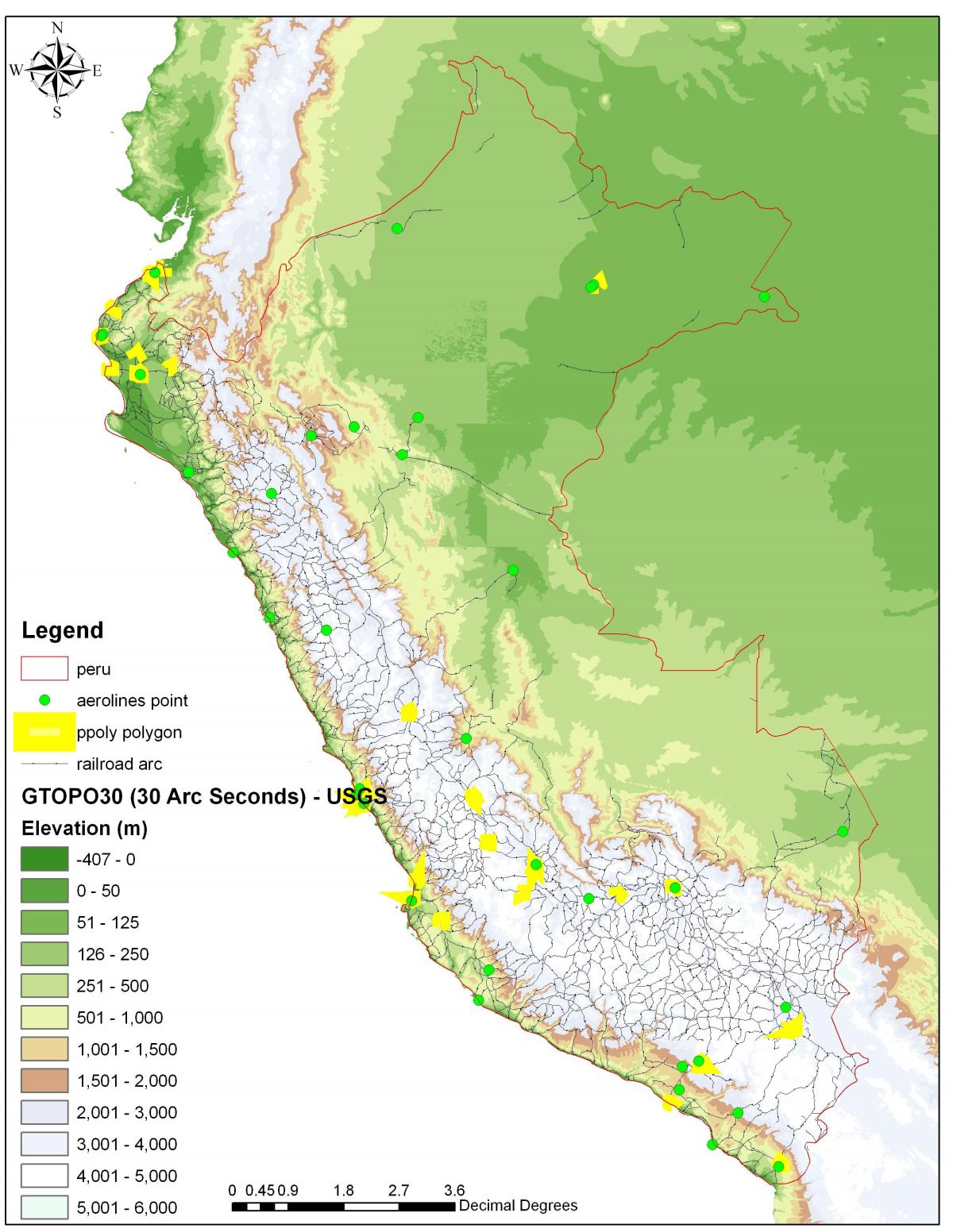 map of Peru elevation