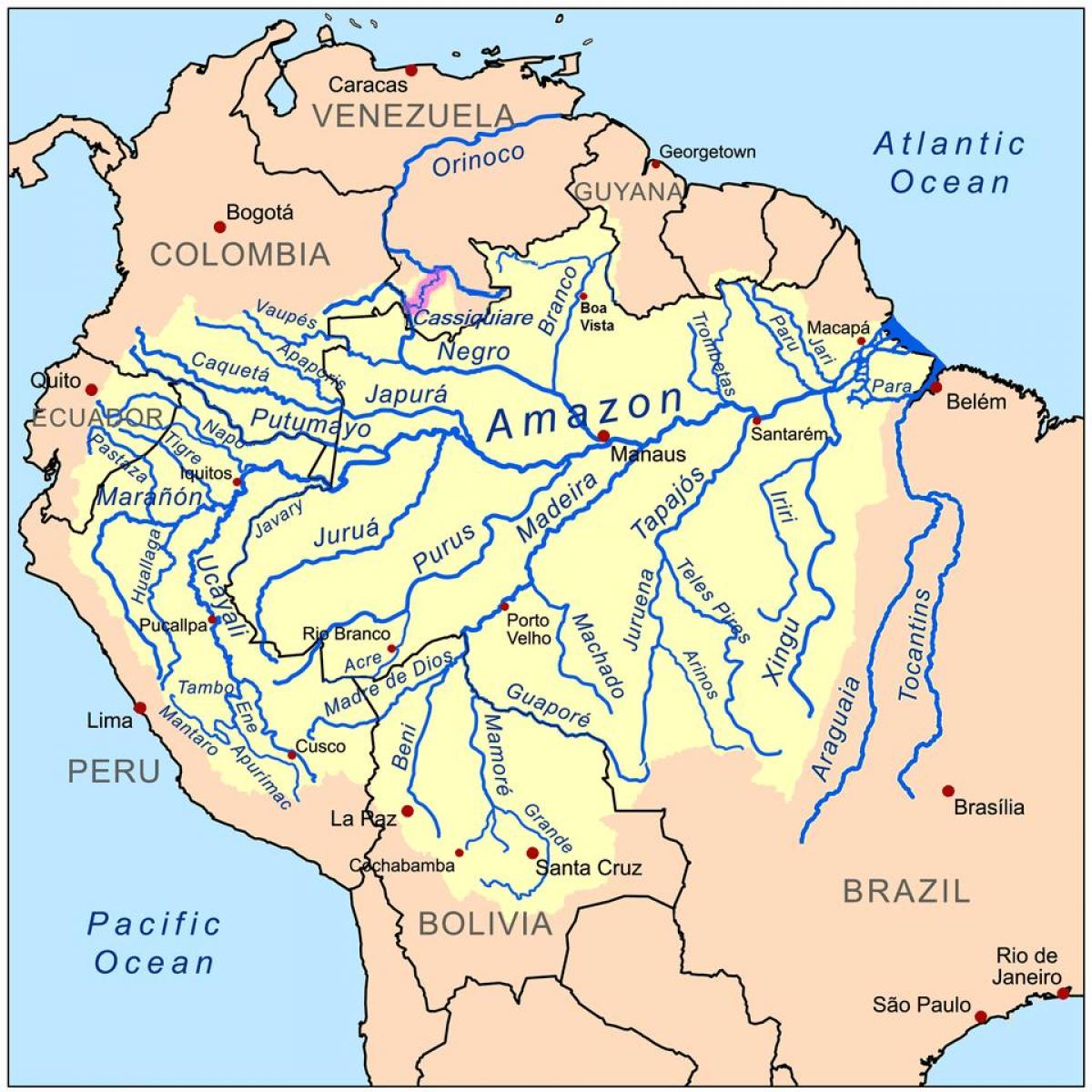 rivers in Peru map