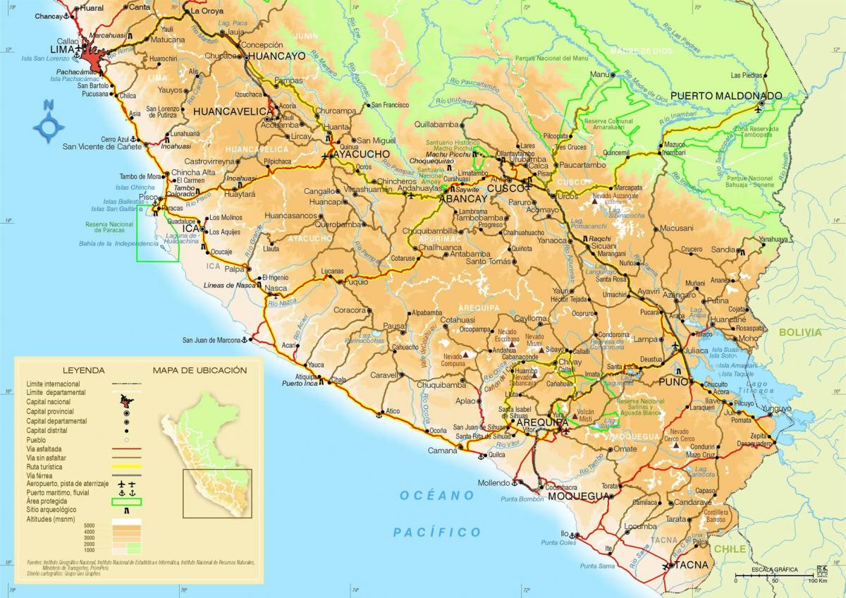 map of southern Peru
