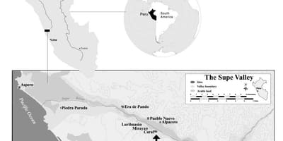 Map of caral Peru