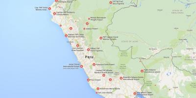 Airports in Peru map