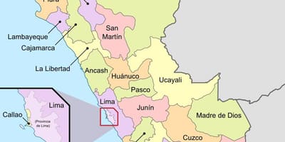 Map of Peru departments
