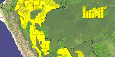 Peru amazon rainforest map